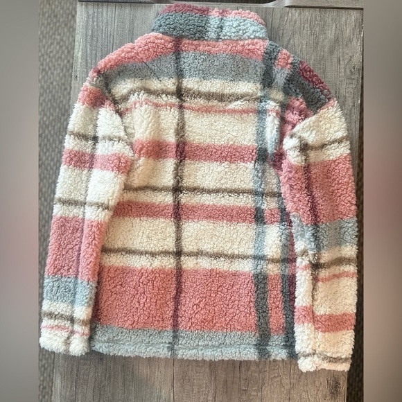 NWT Jason Maxwell Plaid Multicolor Fuzzy Zip Up Jacket Size Small - Picture 10 of 10
